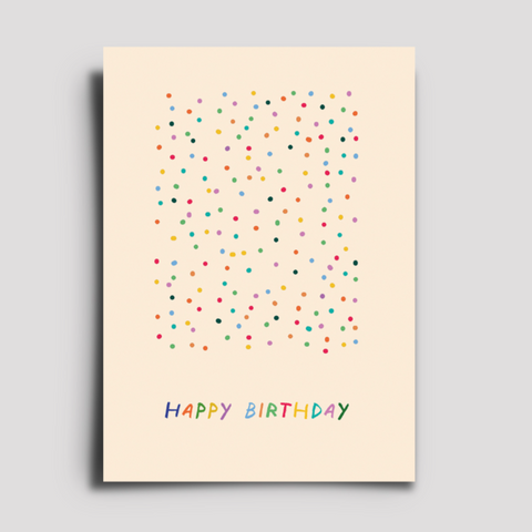 Postkarte 'Happy Birthday' – Konfetti