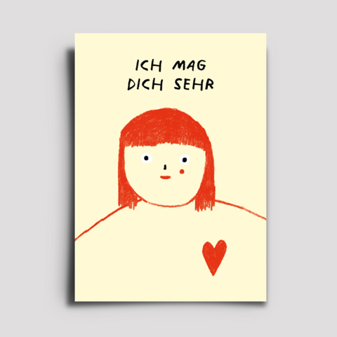 Postkarte 'Ich mag dich sehr/Klaus'
