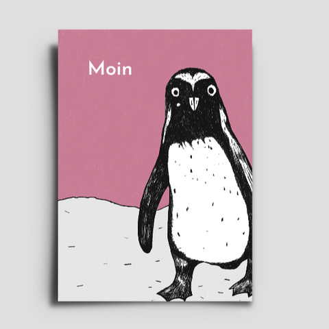 Postkarte 'Moin' – Pinguin