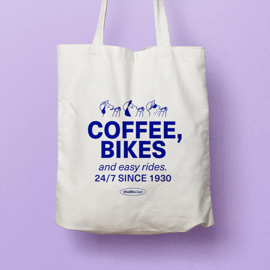 Jutebeutel 'Coffee, Bikes & Easy Rides' Viel Spass Studio