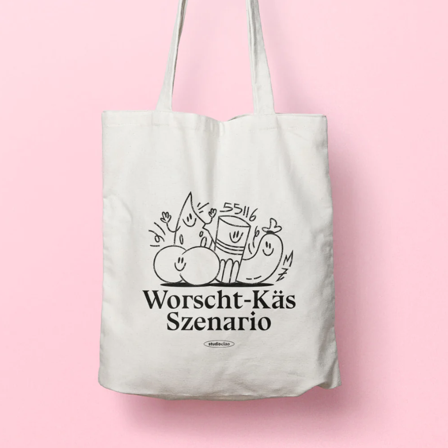 Jutebeutel 'Worscht-Käs Szenario' Viel Spass Studio