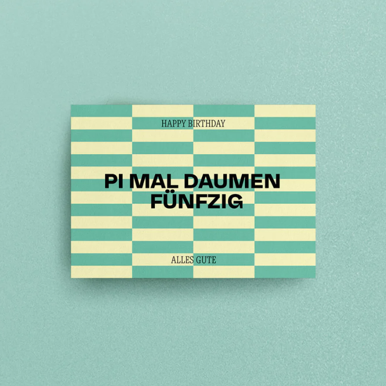 Postkarte 'Pi mal Daumen Fünfzig' Viel Spass Studio