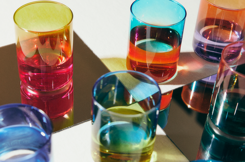 Glas 'Jade' – pink/grün Blankstill