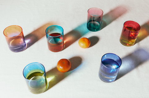 Glas 'Jade' – pink/grün Blankstill