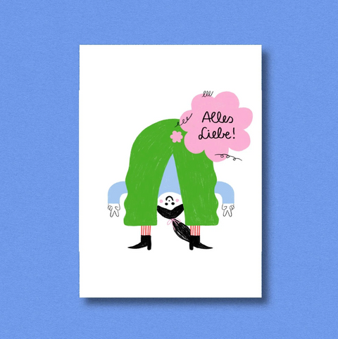 Postkarte 'Alles Liebe' – Pups Jenne Graßmann