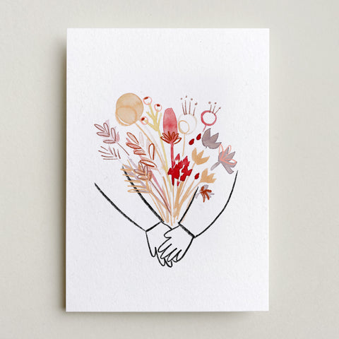 Postkarte 'Blumen' – Umarmung