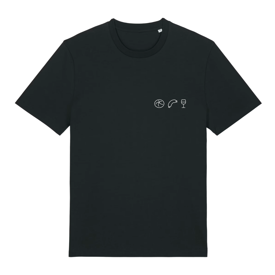 T-Shirt 'Weck Worscht Woi' Schwarz Charles