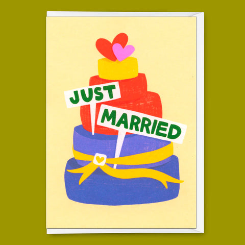 Klappkarte 'Just married' – Torte