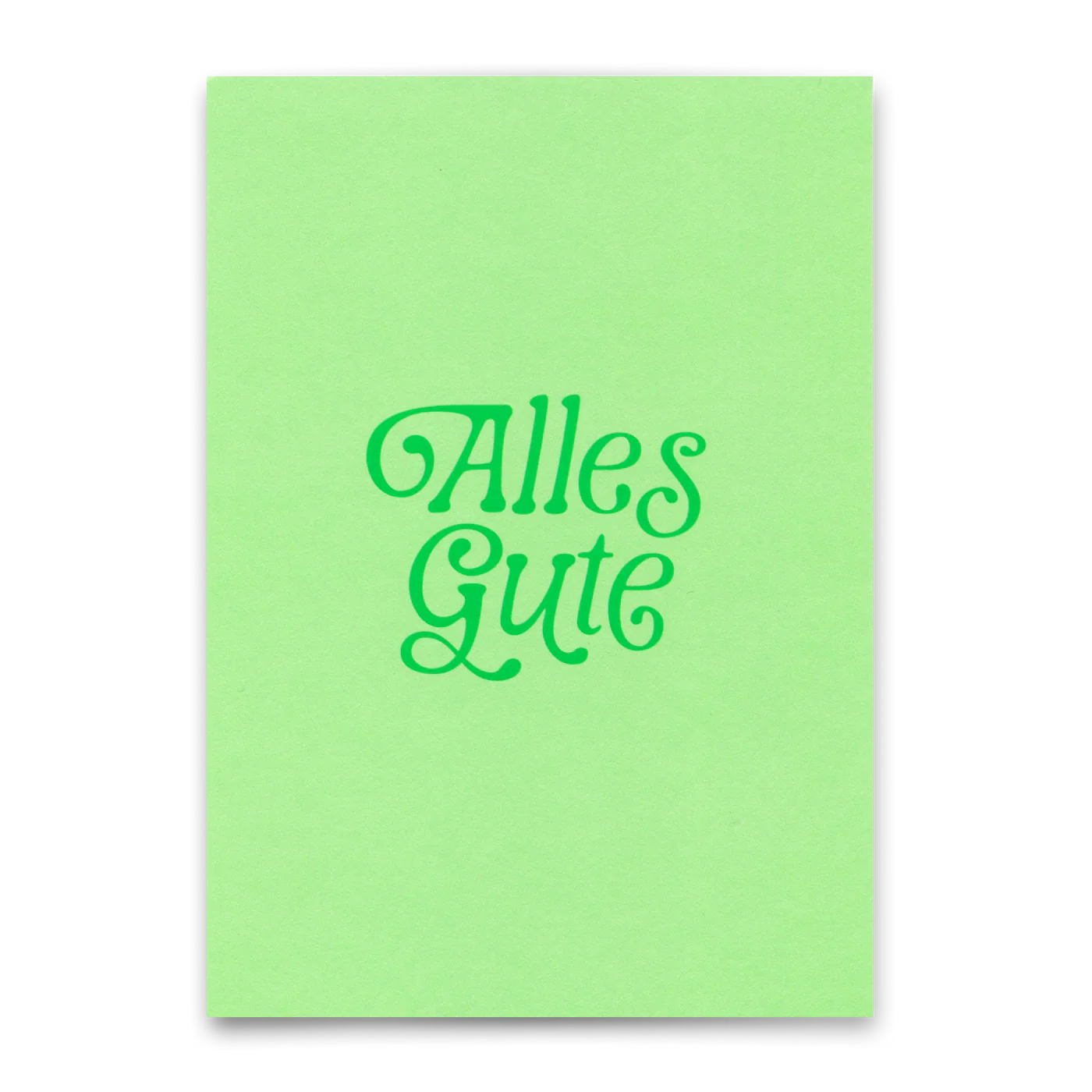 Postkarte 'Alles Gute' – Schriftzug grün Deli Cards