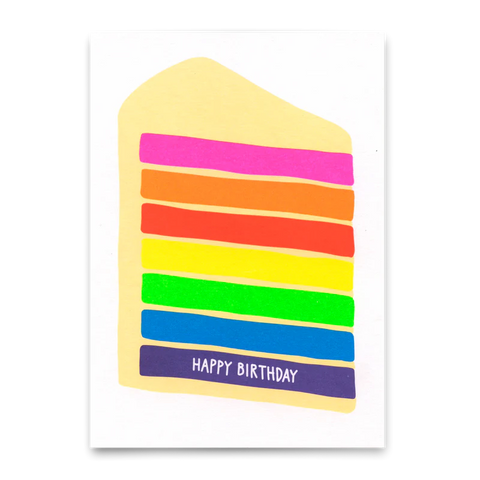 Postkarte 'Happy Birthday - bunte Torte'