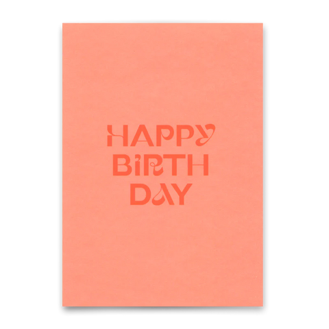 Postkarte 'Happy Birthday - Schrift peach'