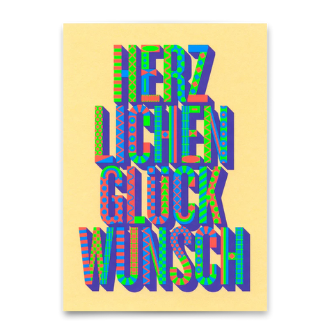 Postkarte 'Herzlichen Glückwunsch Muster'