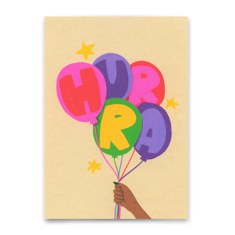Postkarte 'Hurra Luftballons'