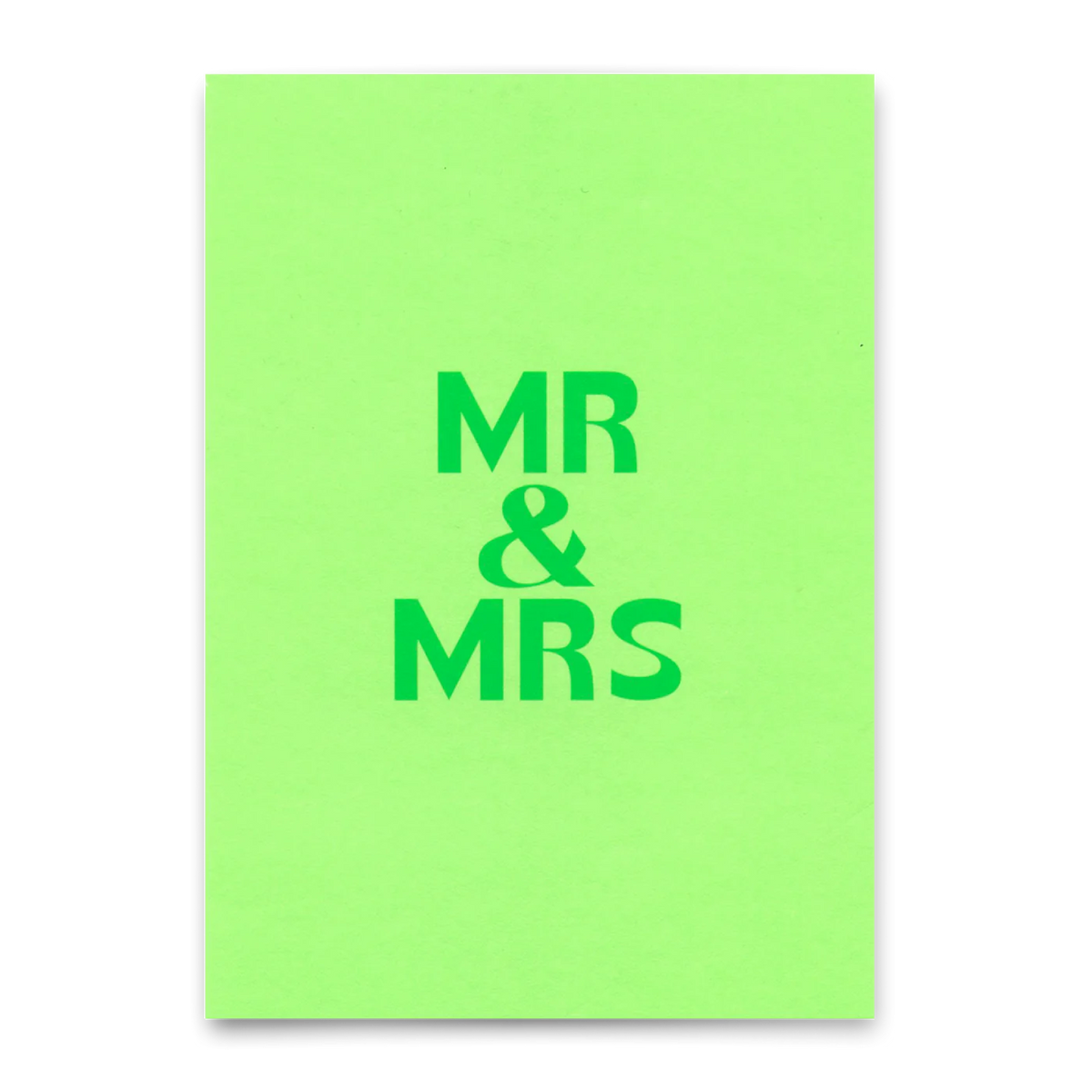 Postkarte 'Mr & Mrs' – Schriftzug grün Deli Cards