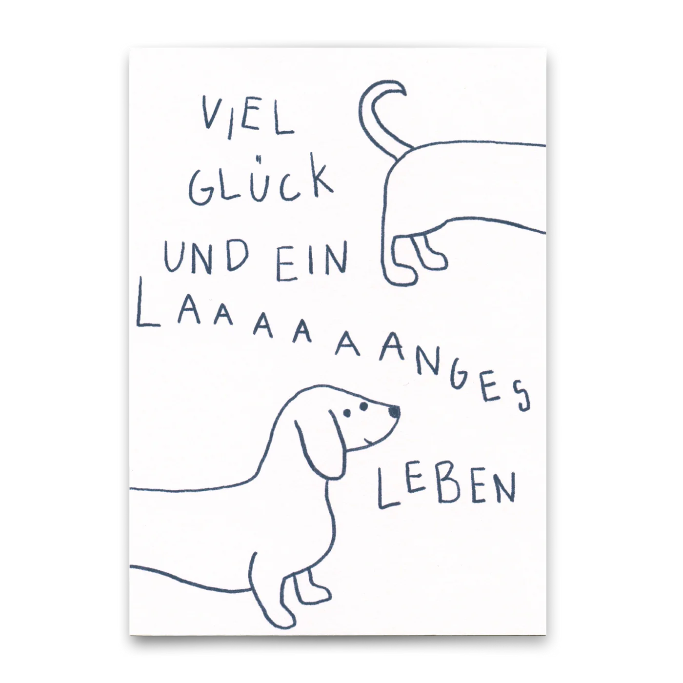 Postkarte 'Viel Glück und ein laaaaaanges Leben' – Dackel Deli Cards