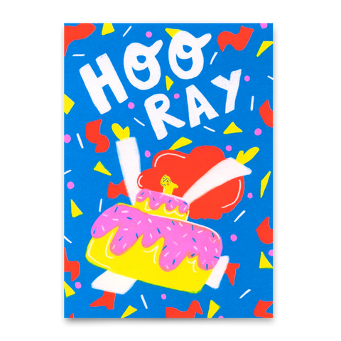 Postkarte 'Hooray Kuchen Kostüm'