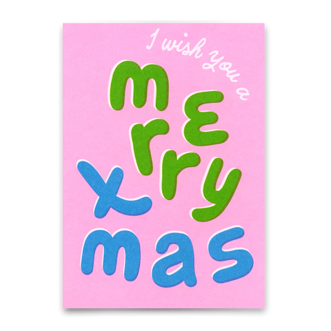 Postkarte 'I wish you a Merry Xmas'