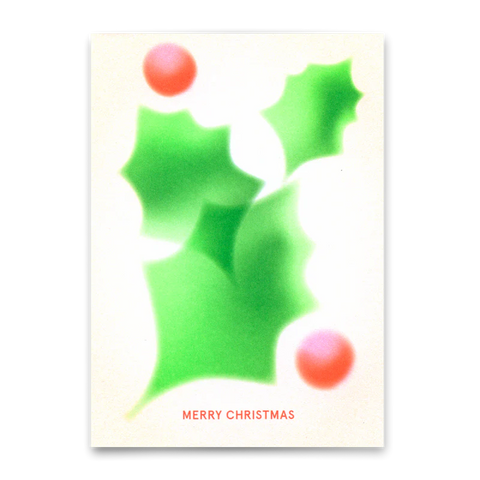Postkarte 'Merry Christmas' – Stechpalme