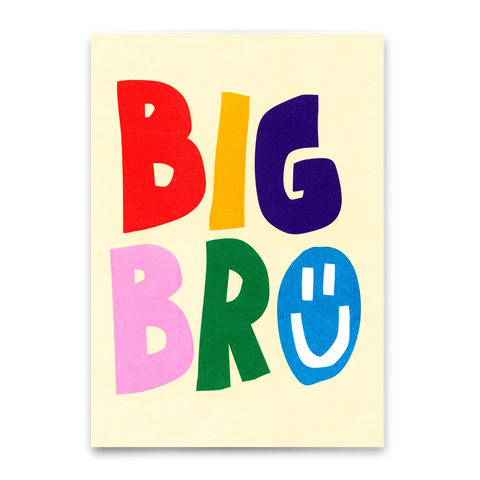 Postkarte 'Big Bro' – bunter Schriftzug