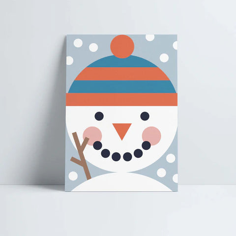 Postkarte 'Schneemann mit Mütze' Designfräulein