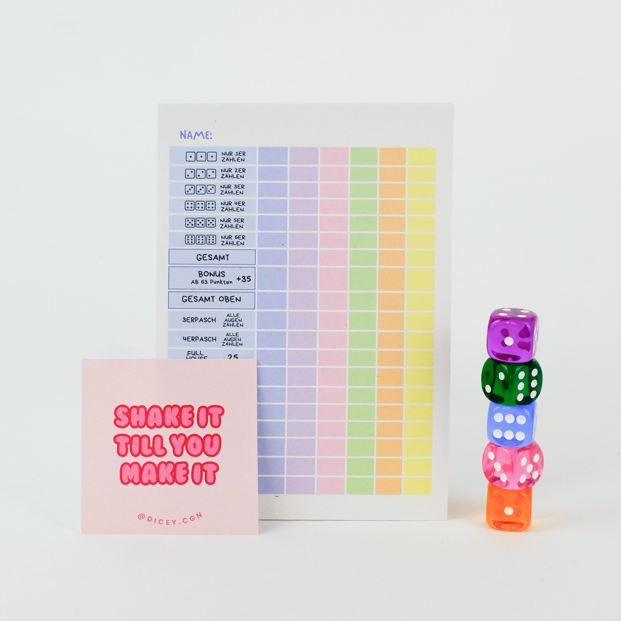 Würfelspiel-Set 'Bunt' Dicey Cologne