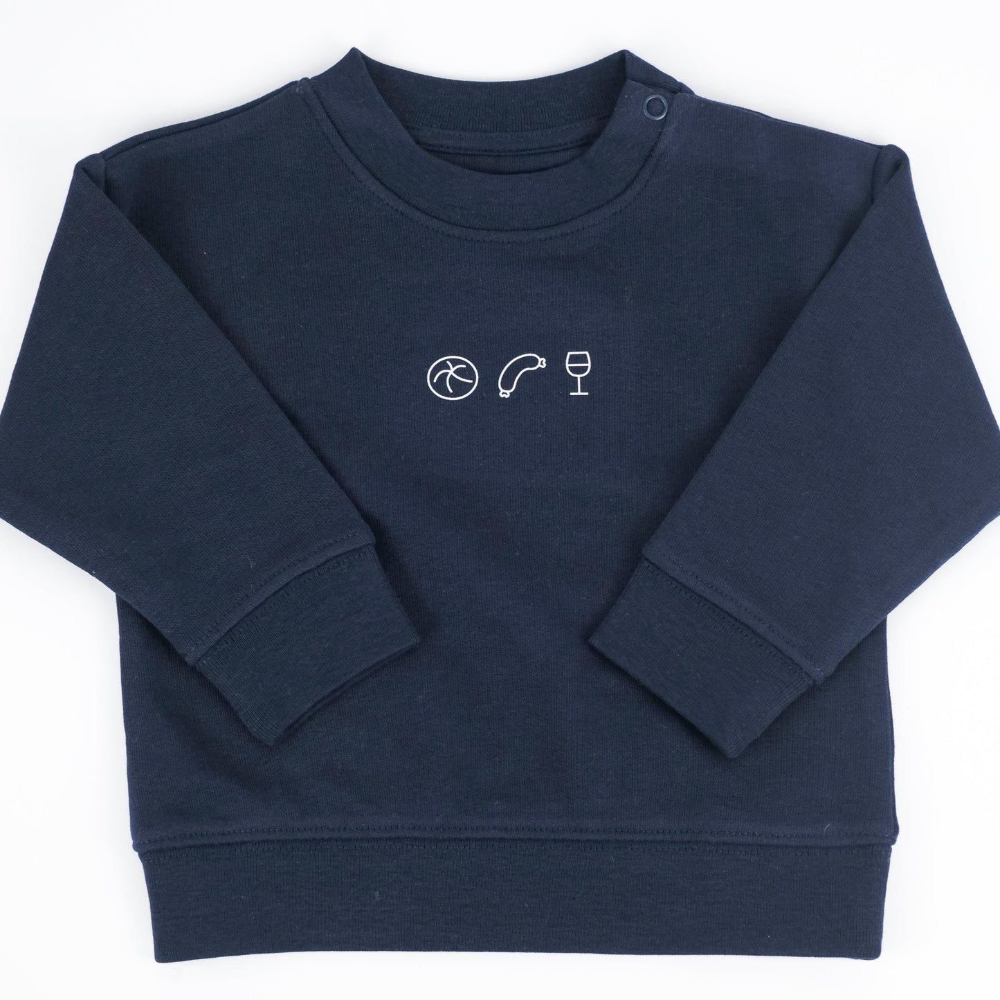 Babypullover 'Weck Worscht Woi' – dunkelblau Charles