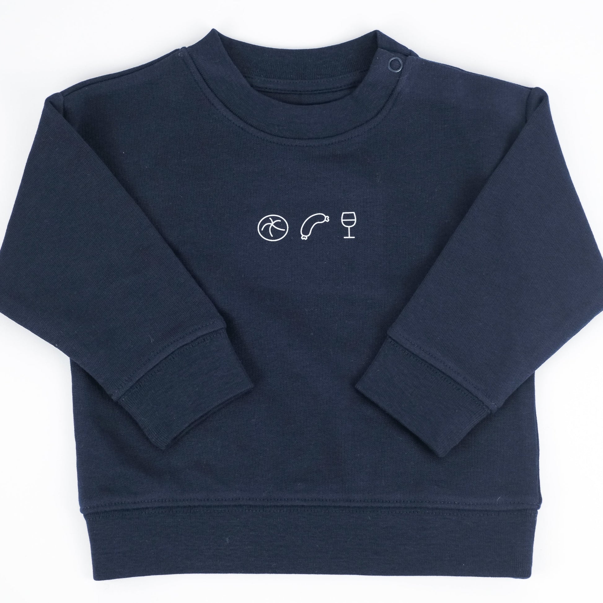 Babypullover 'Weck Worscht Woi' – dunkelblau Charles