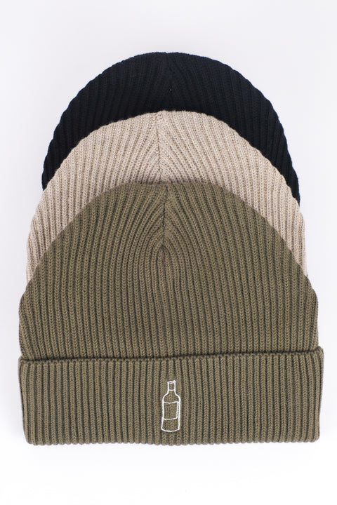 Beanie 'Weinflasche' – schwarz Charles