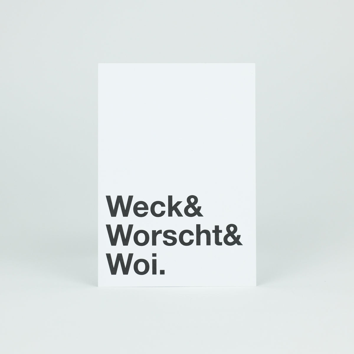 Postkarte 'Weck & Worscht & Woi' – schwarz LIEBS.CO