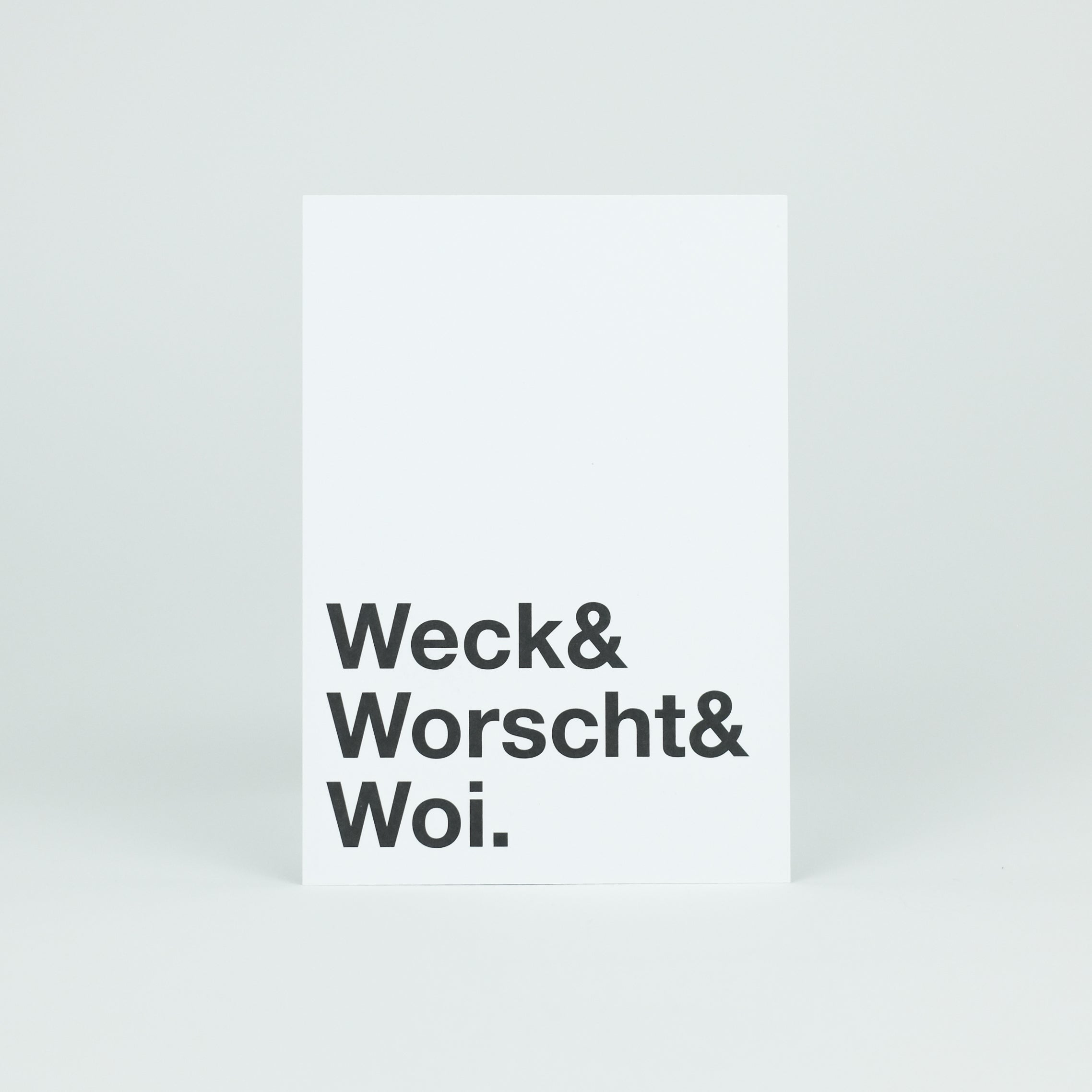 Postkarte 'Weck & Worscht & Woi' – schwarz LIEBS.CO