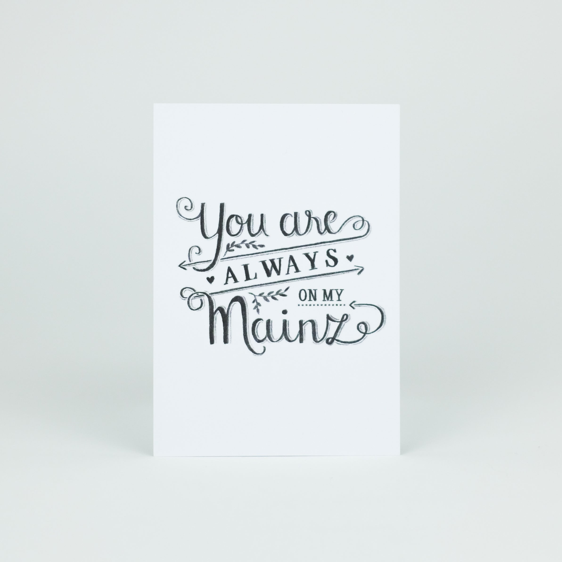 Postkarte 'Always on my Mainz' – weiß LIEBS.CO