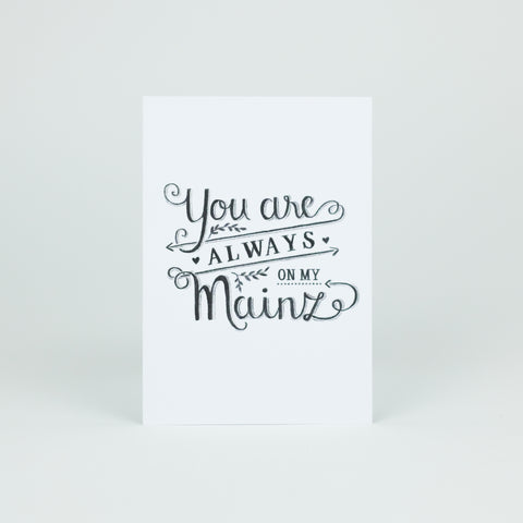Postkarte 'Always on my Mainz' – weiß LIEBS.CO