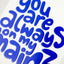 Postkarte 'You are always on my Mainz' – blaue Schrift LIEBS.CO
