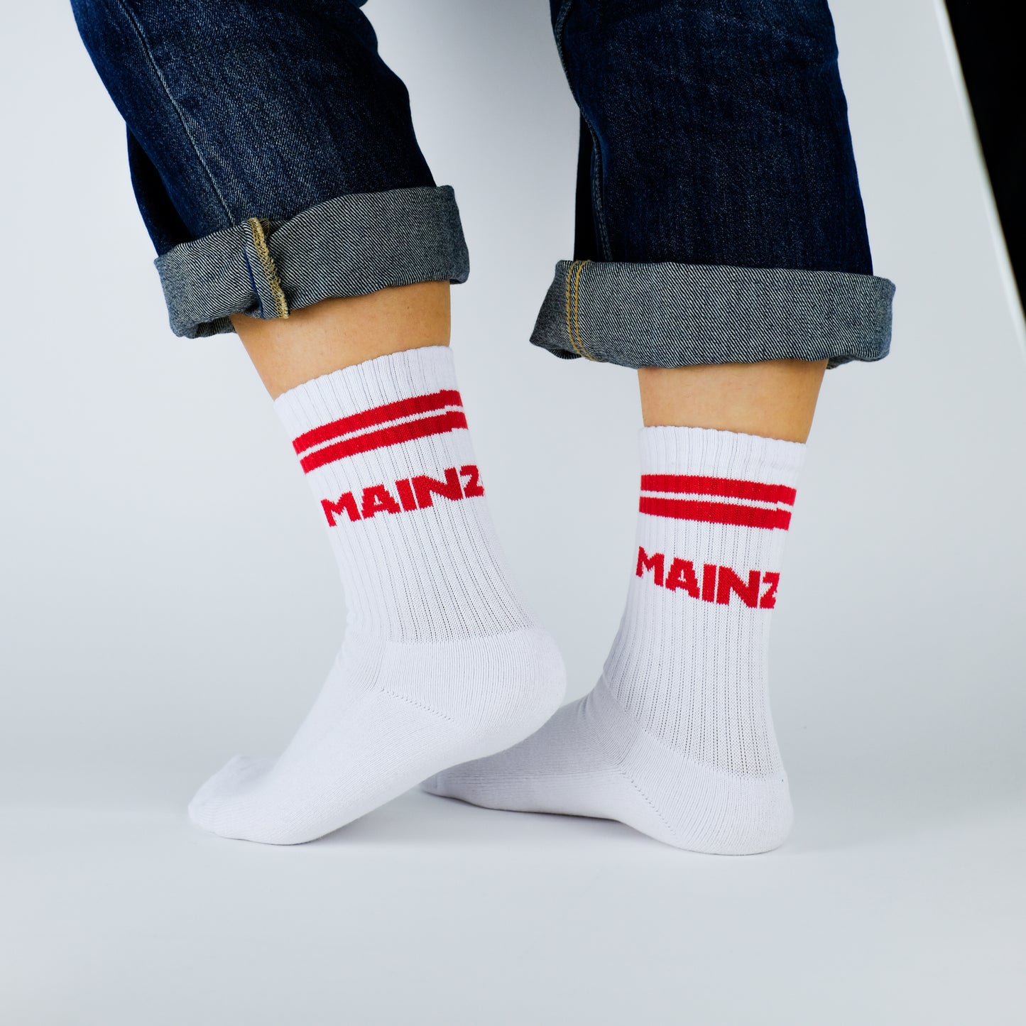 Tennissocken 'MAINZAAA' – weiß LIEBS.CO