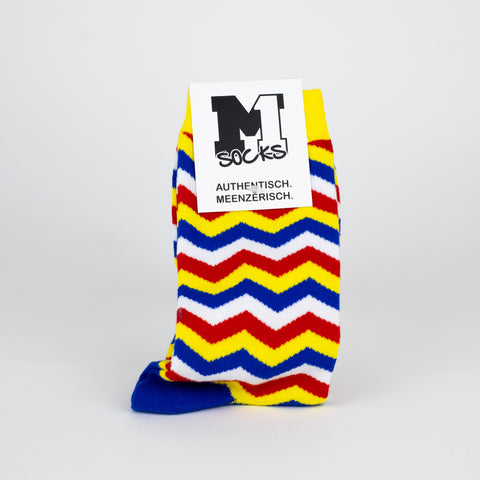 Fastnachtssocken 'Zickzack‘ – vierfarbbunt M1 Streetwear