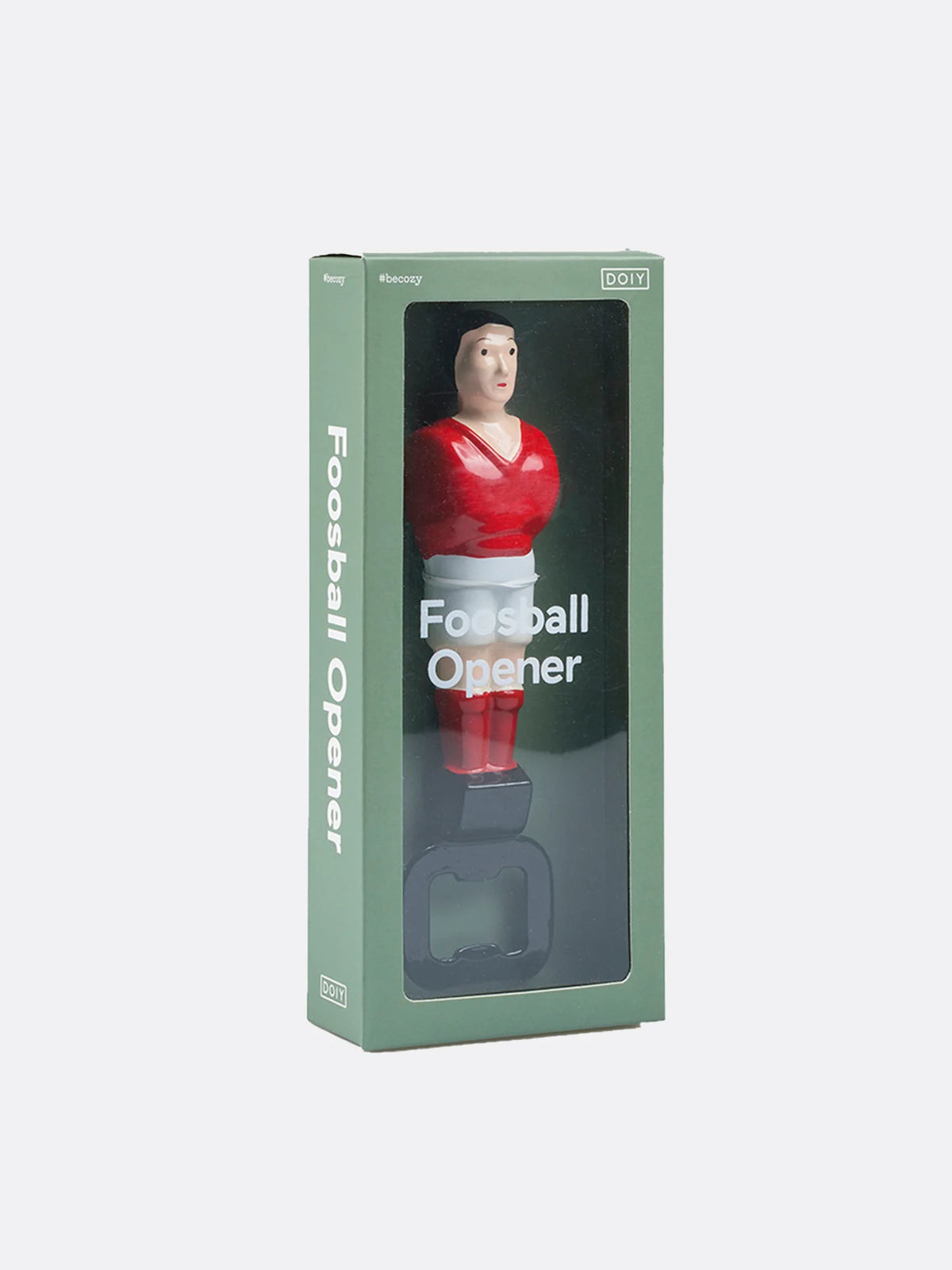Flaschenöffner 'Fußballer' – rot/weiß DOIY