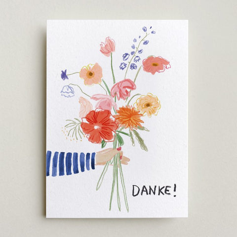 Postkarte 'DANKE!' – großer Blumenstrauß