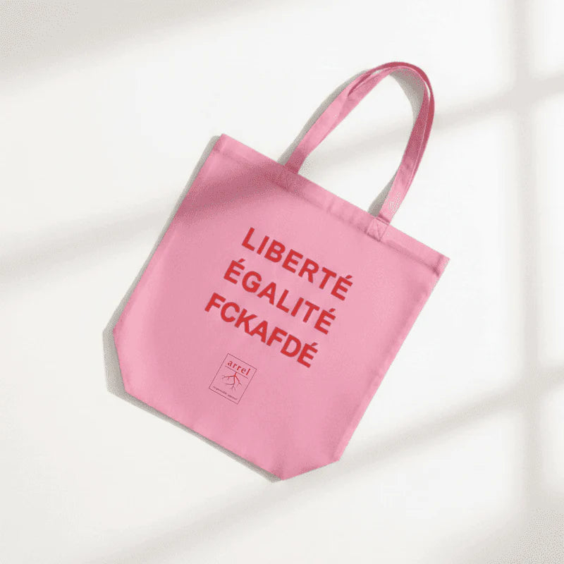 Jutebeutel 'Liberté Egalité FCKAFD' – Pink/Red Arrel