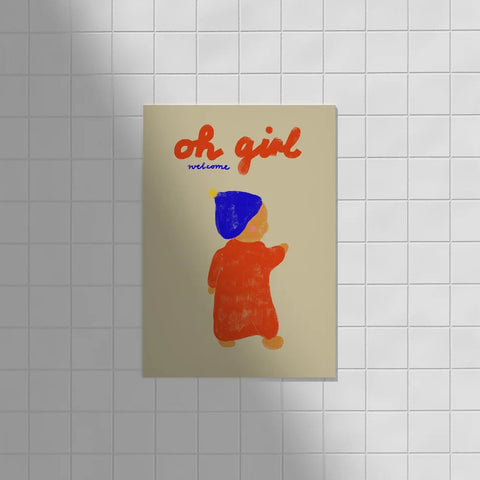 Postkarte 'Oh girl welcome' Framboise und Ketchup