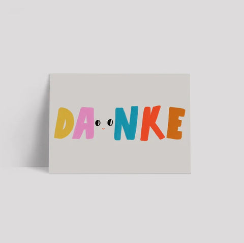 Postkarte 'Danke' – Gesicht Framboise und Ketchup