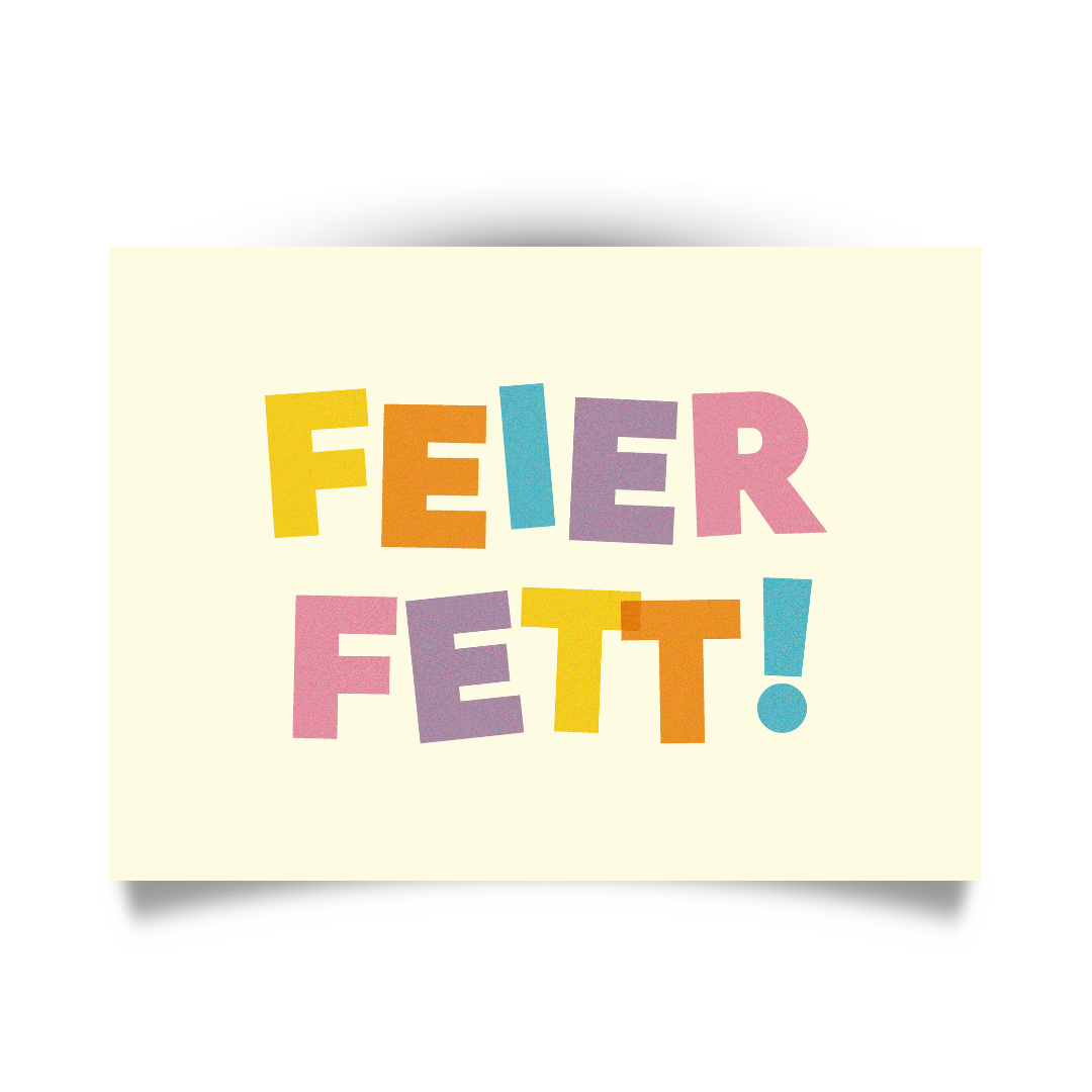 Postkarte 'Feier Fett' LIEBS.CO