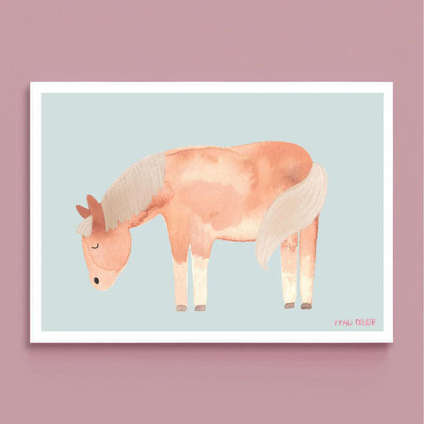 Print DIN A4 'Braunes Pferd' Frau Ottilie
