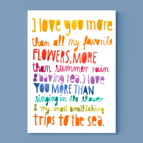 Postkarte 'I love you more' Frau Ottilie