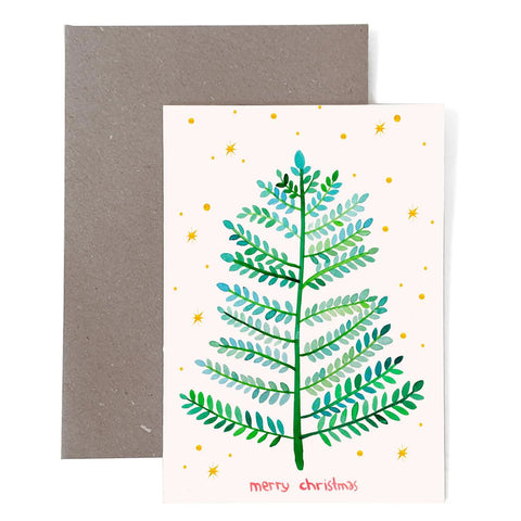 Klappkarte Weihnachten 'Merry Christmas' – Tannenbaum Frau Ottilie