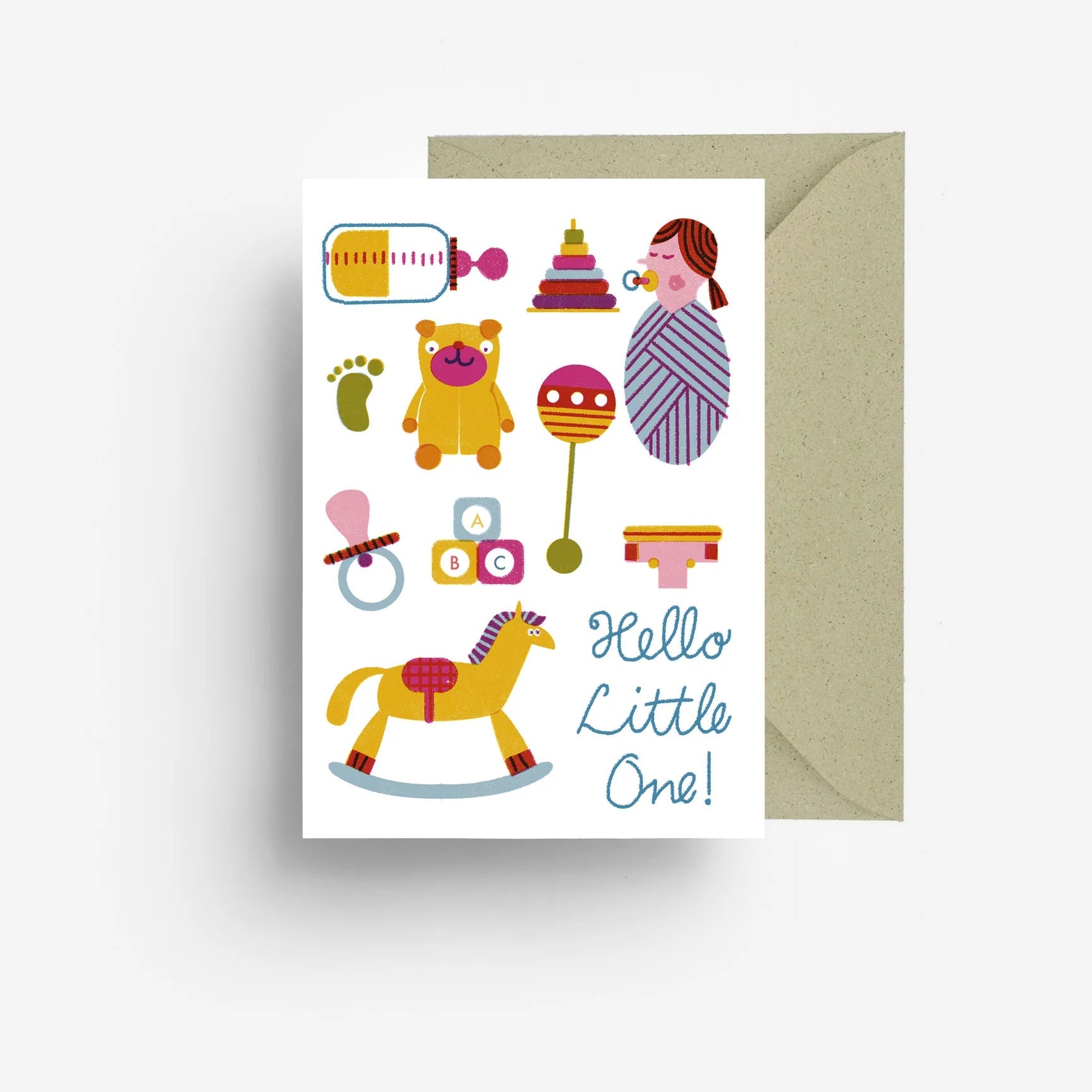 Klappkarte 'Hello little one' – Babysachen jungwiealt
