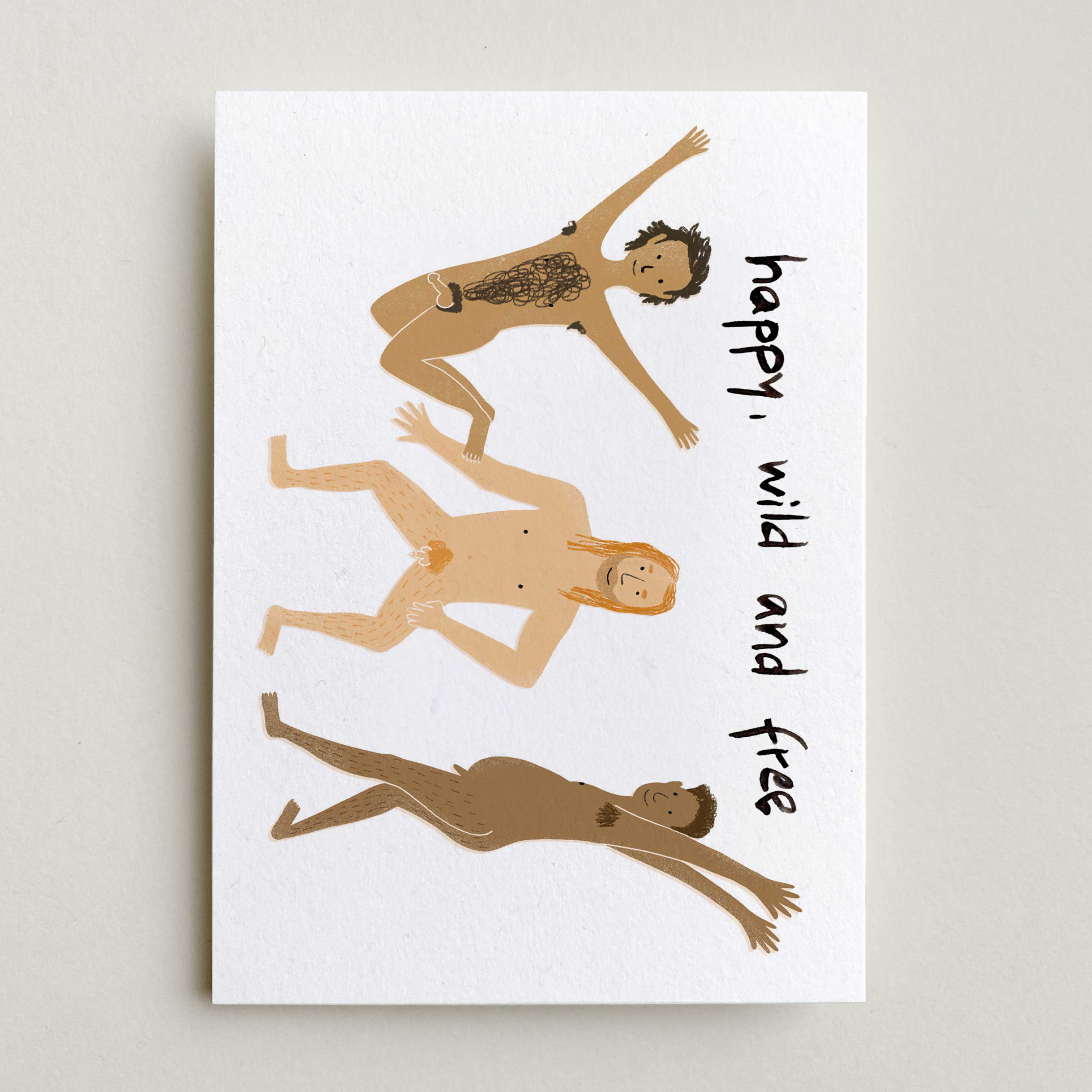 Postkarte 'Happy, wild and free' – men Farina Kuklinski