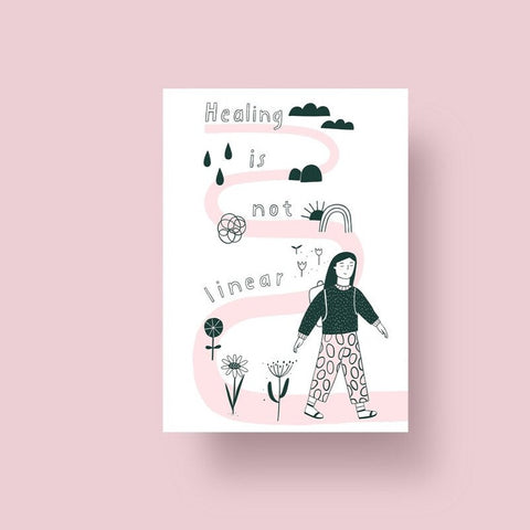 Healing is not linear Postkarte