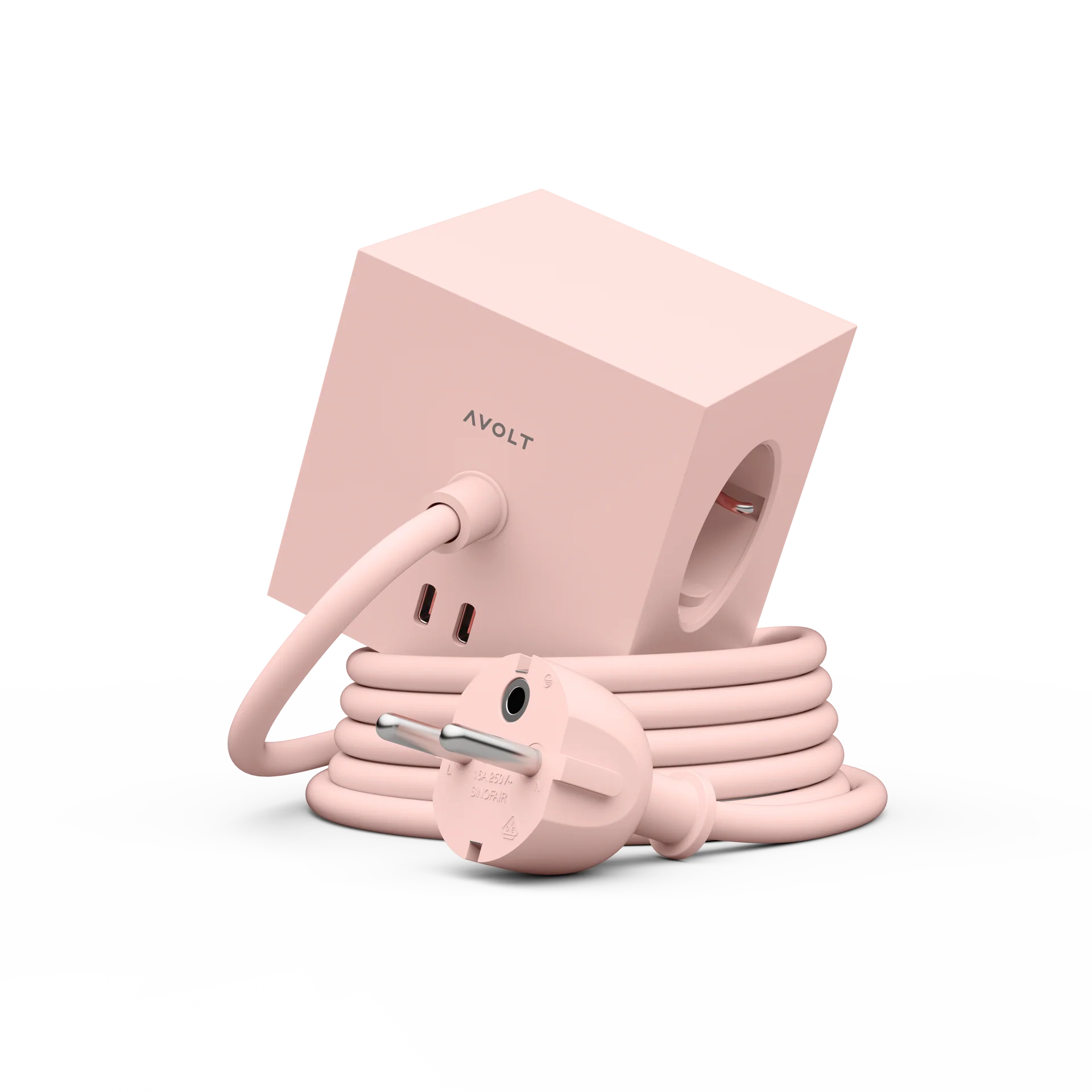 Steckdose 'Square 1' – New Pink (mit Kabel) Avolt