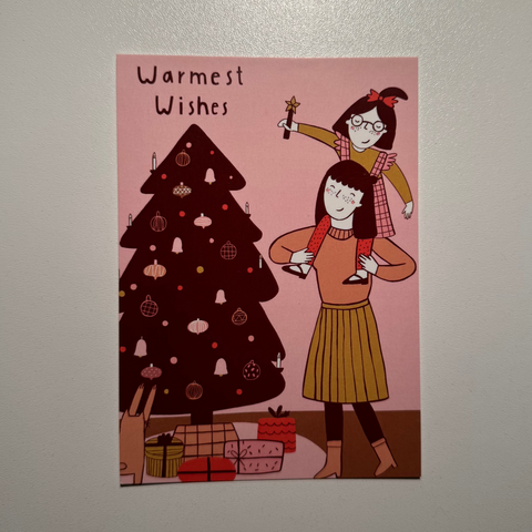 Postkarte 'Warmest wishes' Notietzblock