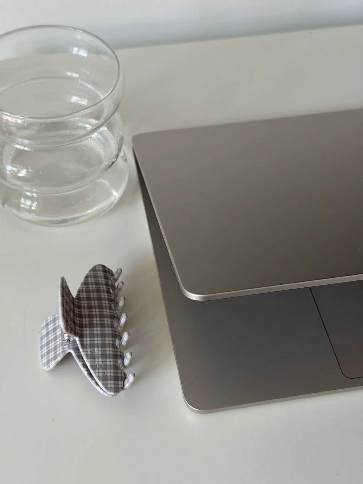 Haarklammer 'Line' – grey plaid